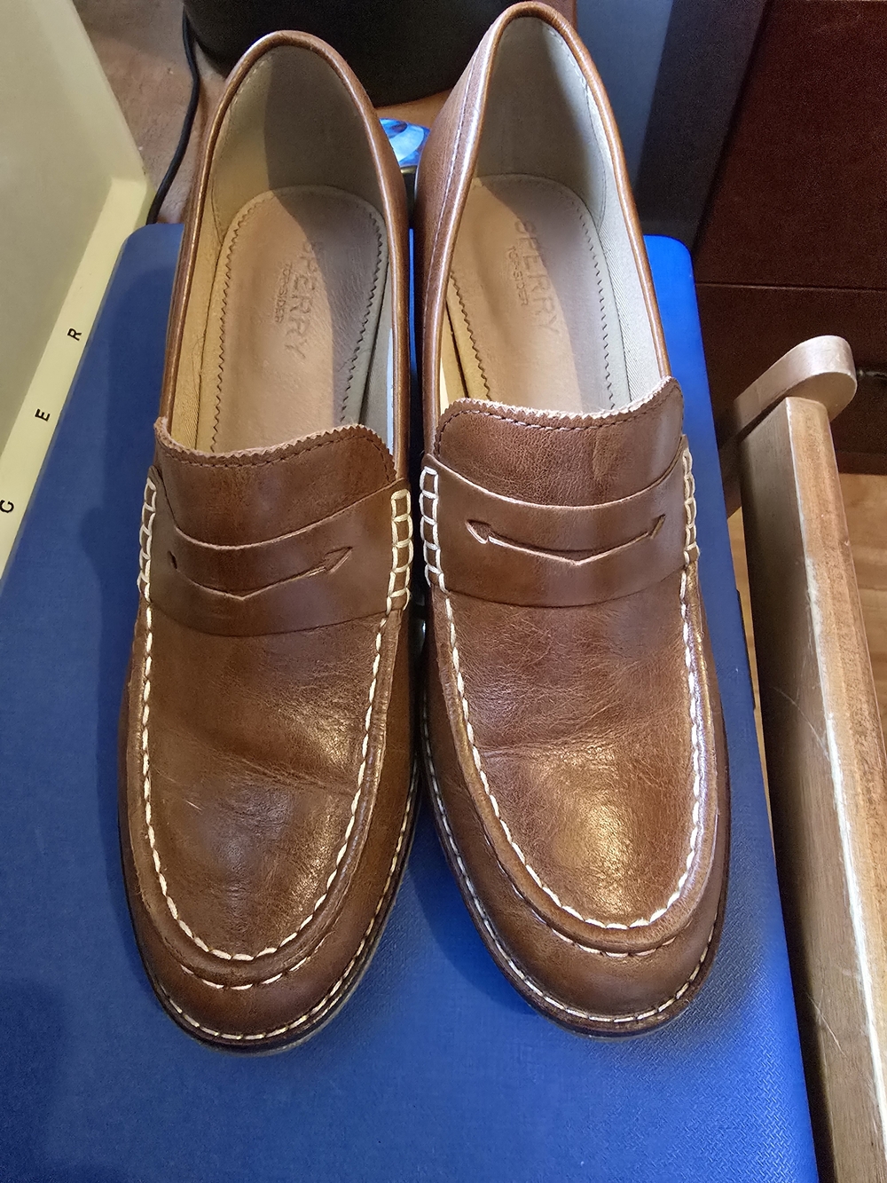 Sperry Men’s Tan Brown Leather Penny Loafers